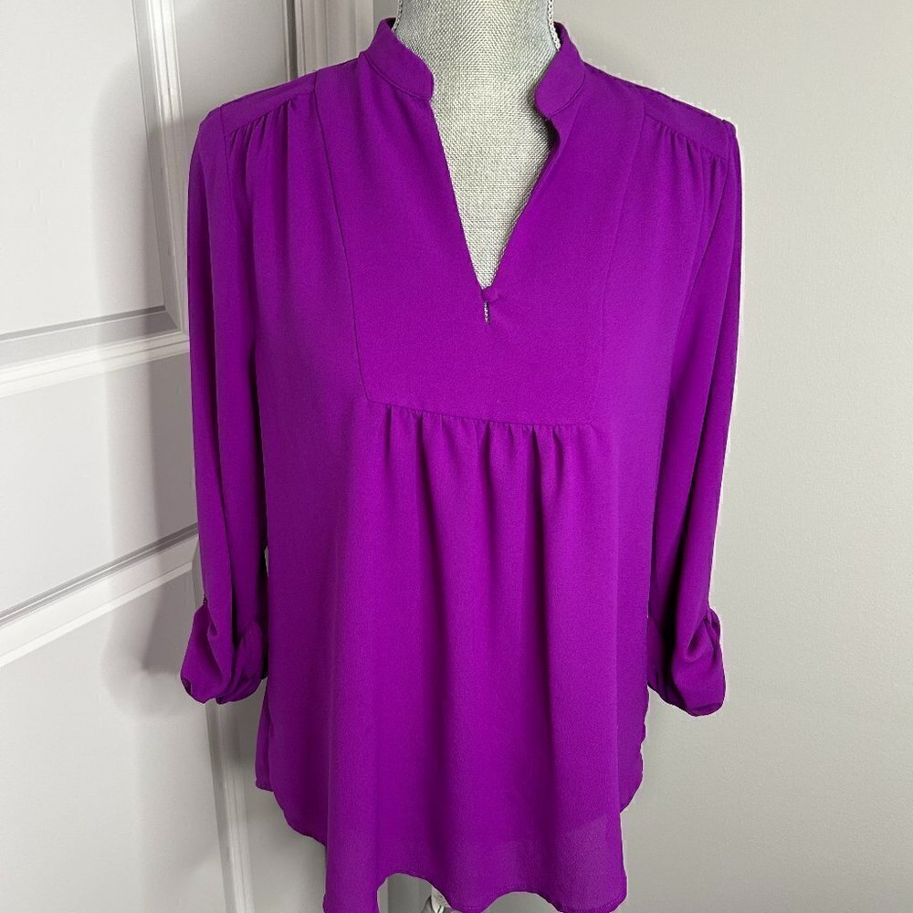 Brixon Ivy Split Neck Blouse Purple Size M NWOT - Picture 2 of 3